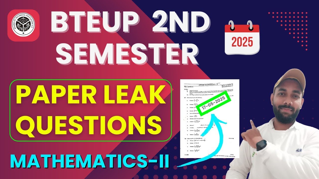 Mathematics 2nd Semester Polytechnic Paper 2025 | Questions With Solution | Mathematics 2nd Semester