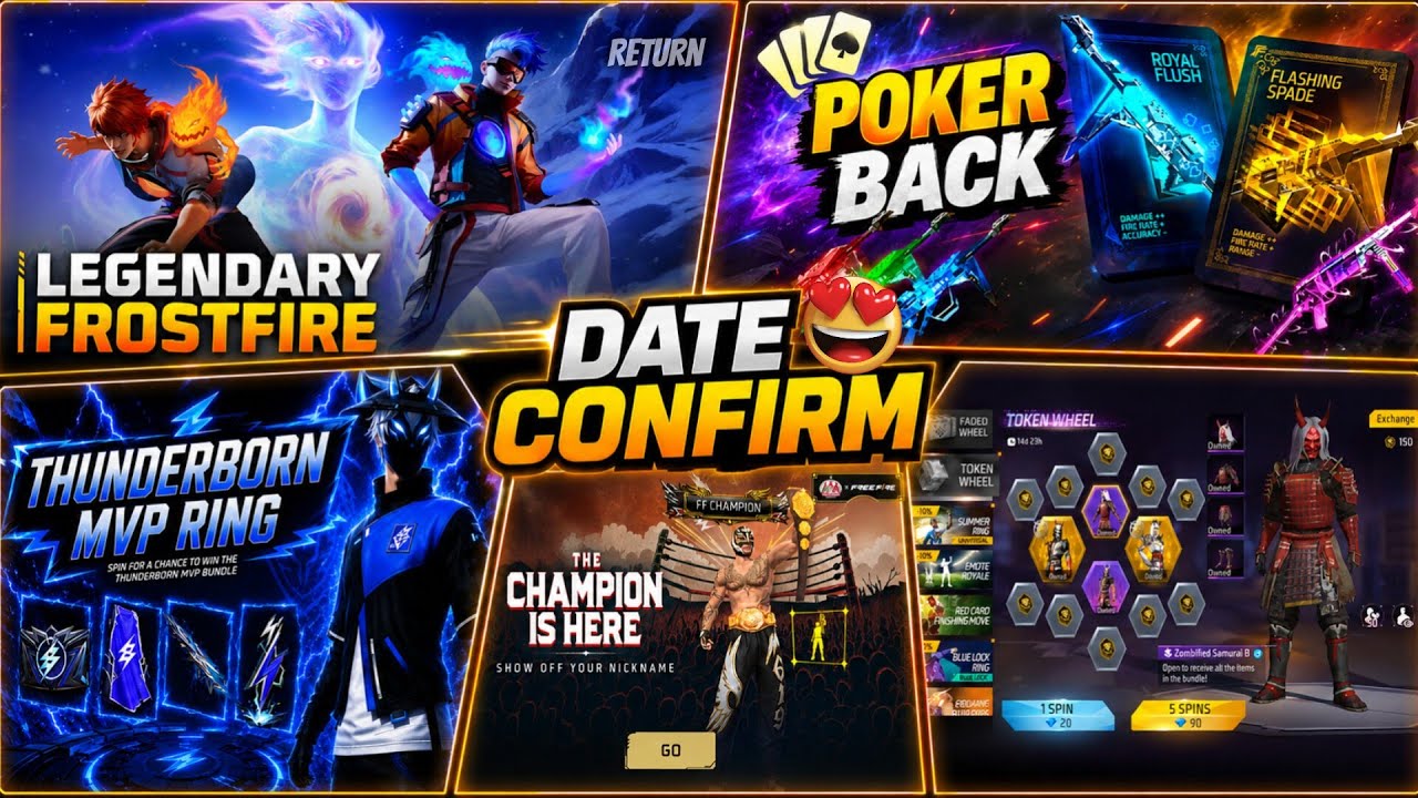 Poker Mp40 Return Update🤩 | Next Universal Ring Event  | Blood Moon Event FF | Zombie Samurai Return