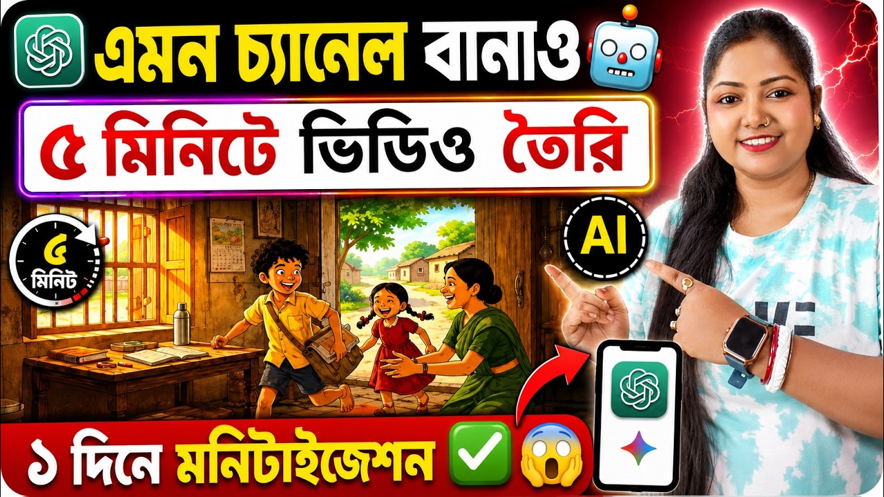 এক দিনেই মনিটাইজ   How to Create Ghibli-Style AI Videos| Gemini AI Full Tutorial (FREE 2026) |