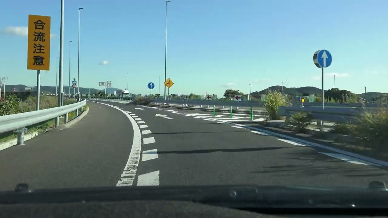 4K　兵庫県洲本市から淡路島中央インターへの道路IC→E28神戸淡路鳴門道・布施畑IC　等速　兵庫県洲本市→神戸市