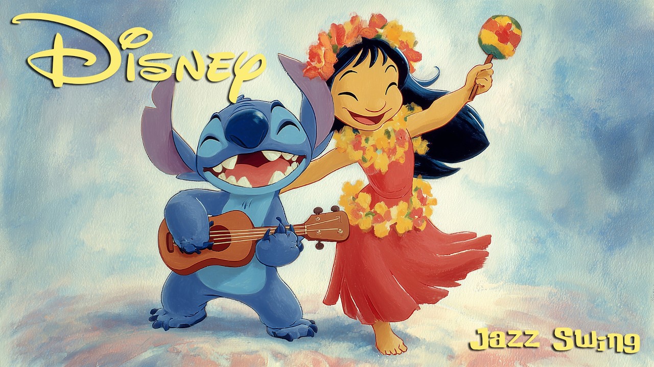 Classic Disney Swing Jazz 🎶 Retro Guitar Music for Focus & Calm