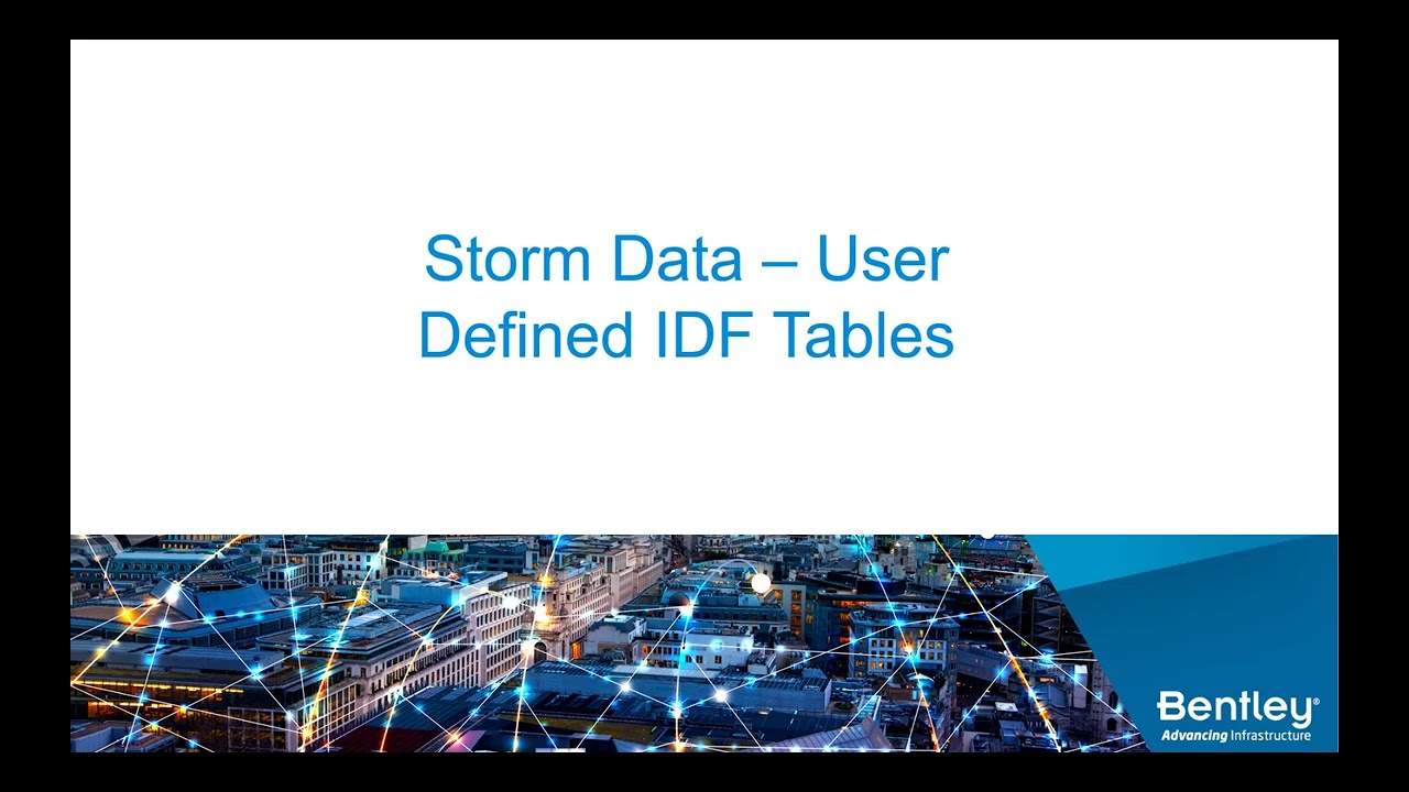 Video 27 10 1 User Defined IDF Tables