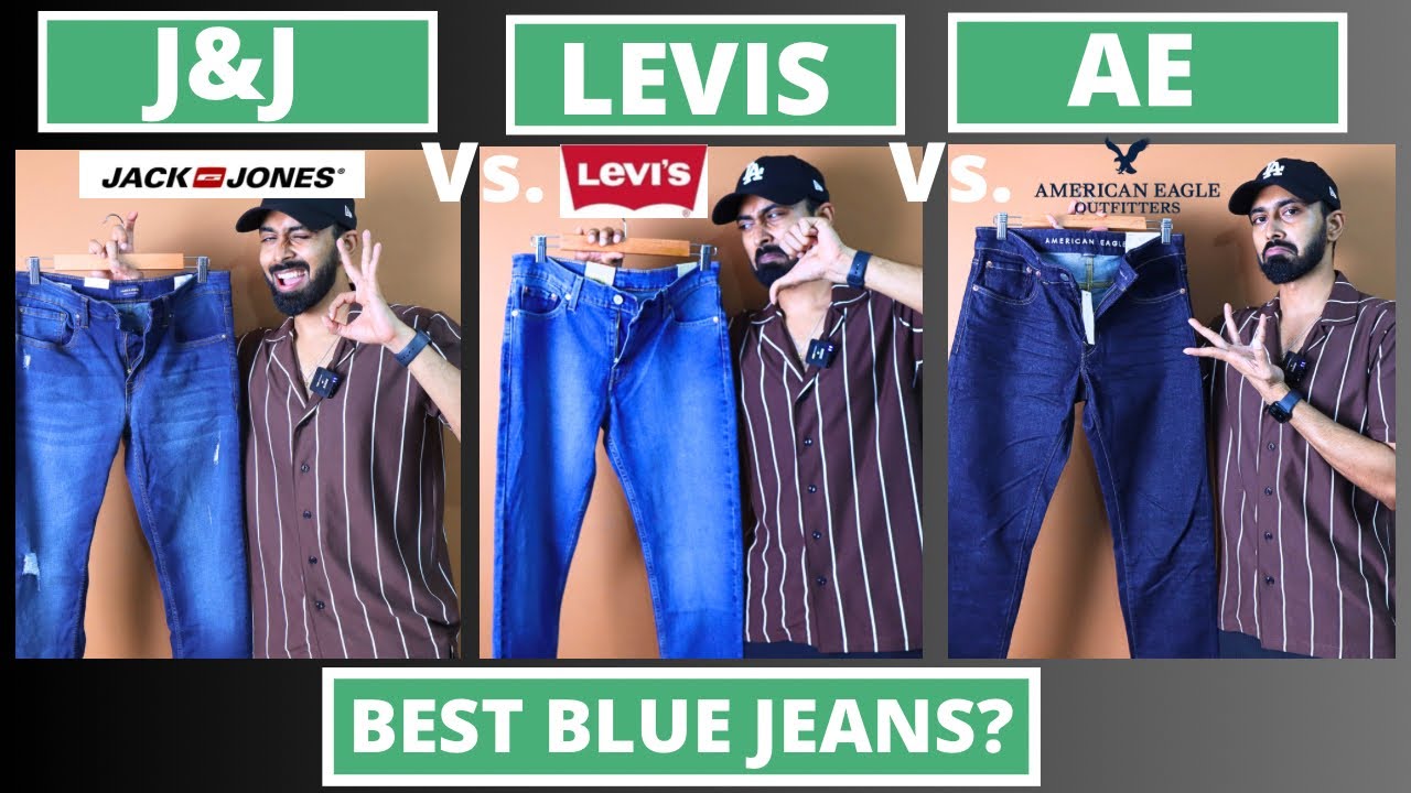Levis Vs Jack and Jones Vs American Eagle jeans| Which brand has the best blue jeans?