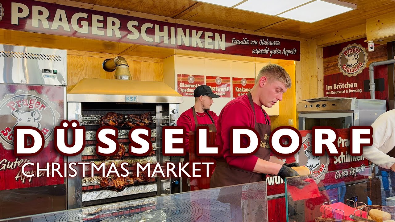 [4K] DÜSSELDORF- Christmas Market Food Tour | The BEST To Experience German Food | FOOD TOUR 2025🇩🇪