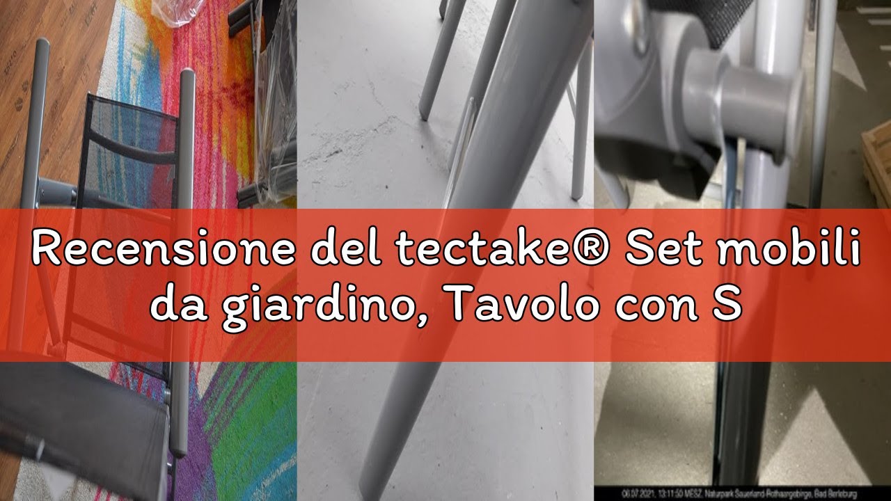 Recensione del tectake® Set mobili da giardino, Tavolo con Sedie, Tavolo Massiccio con Lastra di Vet