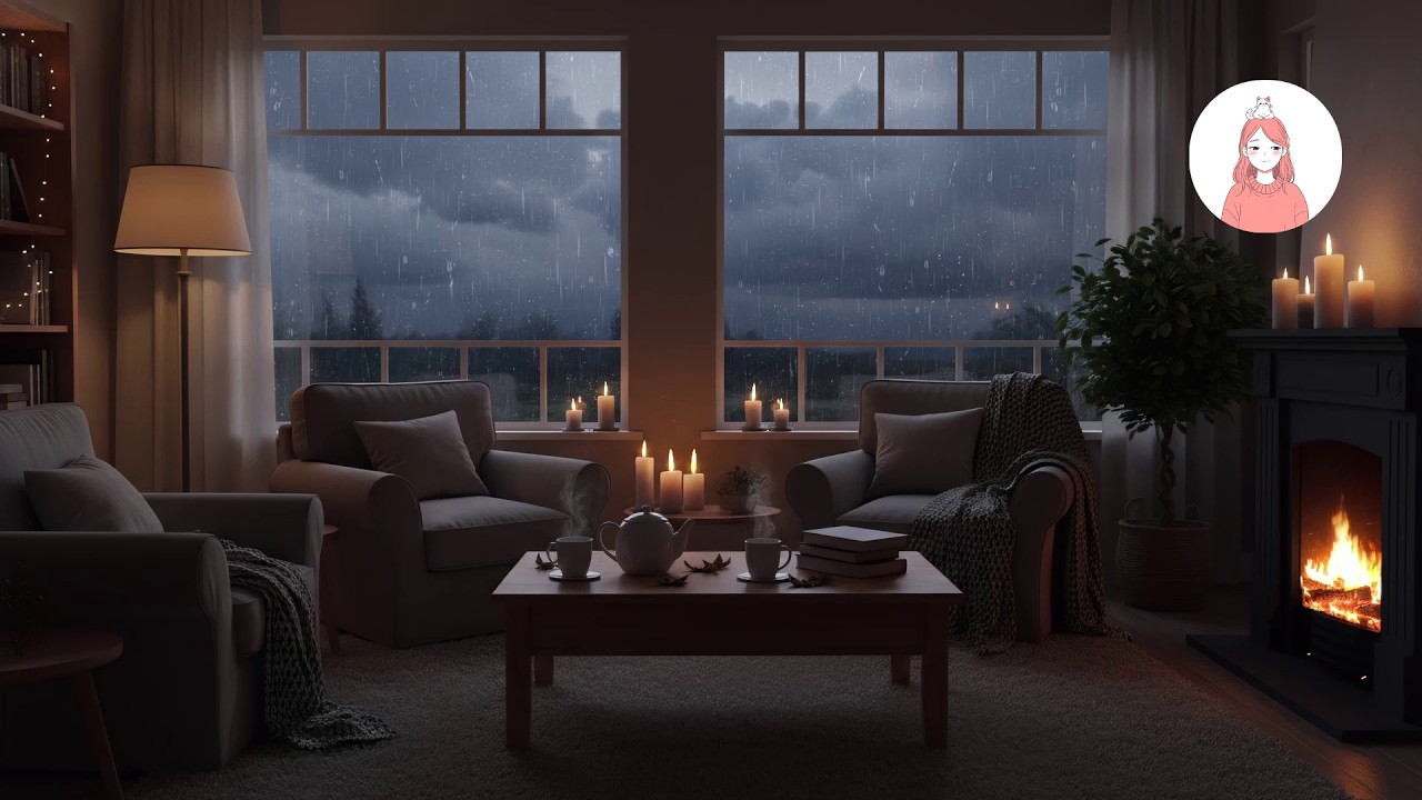 Rainy Night inside your Apartment | Warmth Within