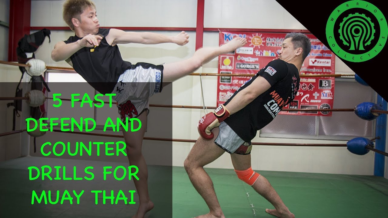 Learn Muay Thai - 5 Fast Defend and Counter Drills with Tetsuya Yamato
