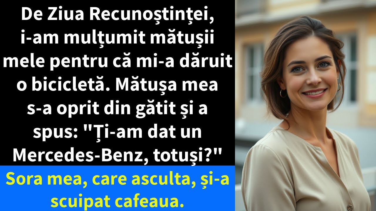 De Ziua Recunoștinței, i-am mulțumit mătușii mele pentru că mi-a dăruit o bicicletă.