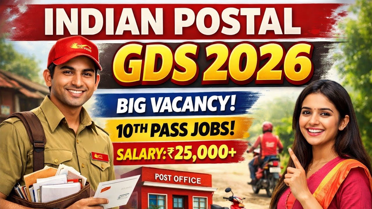 Indian Postal GDS 2026 | BIG Vacancy 😍 10th Pass Jobs | Salary ₹25,000+ | Apply Online 2026/ No Exam