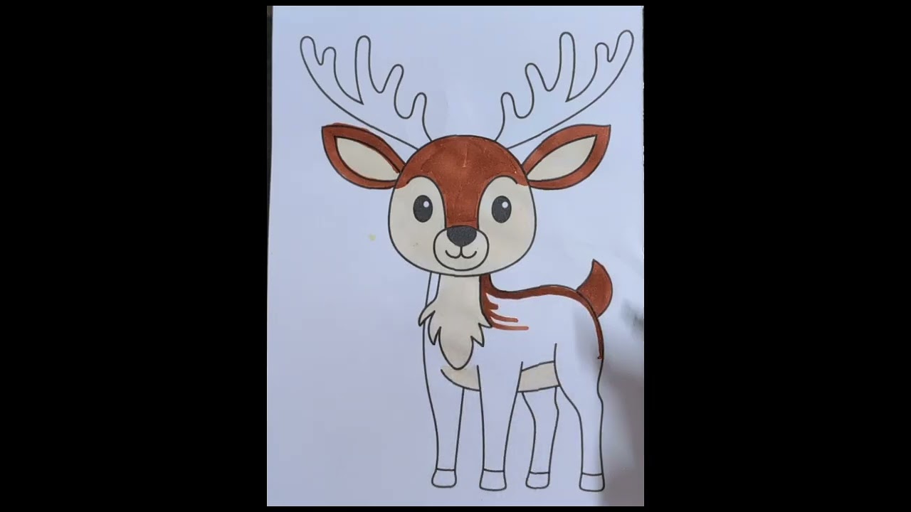 Deer🦌colouring #colouring #art #deer #painting #drawingtutorial ##drawing #artandcraft 