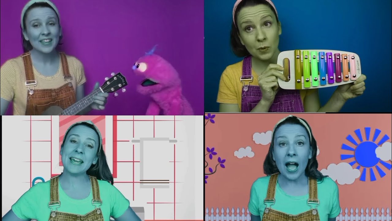 Standing inside with my mouth open wide and three other dove video with effects by Ms Rachel