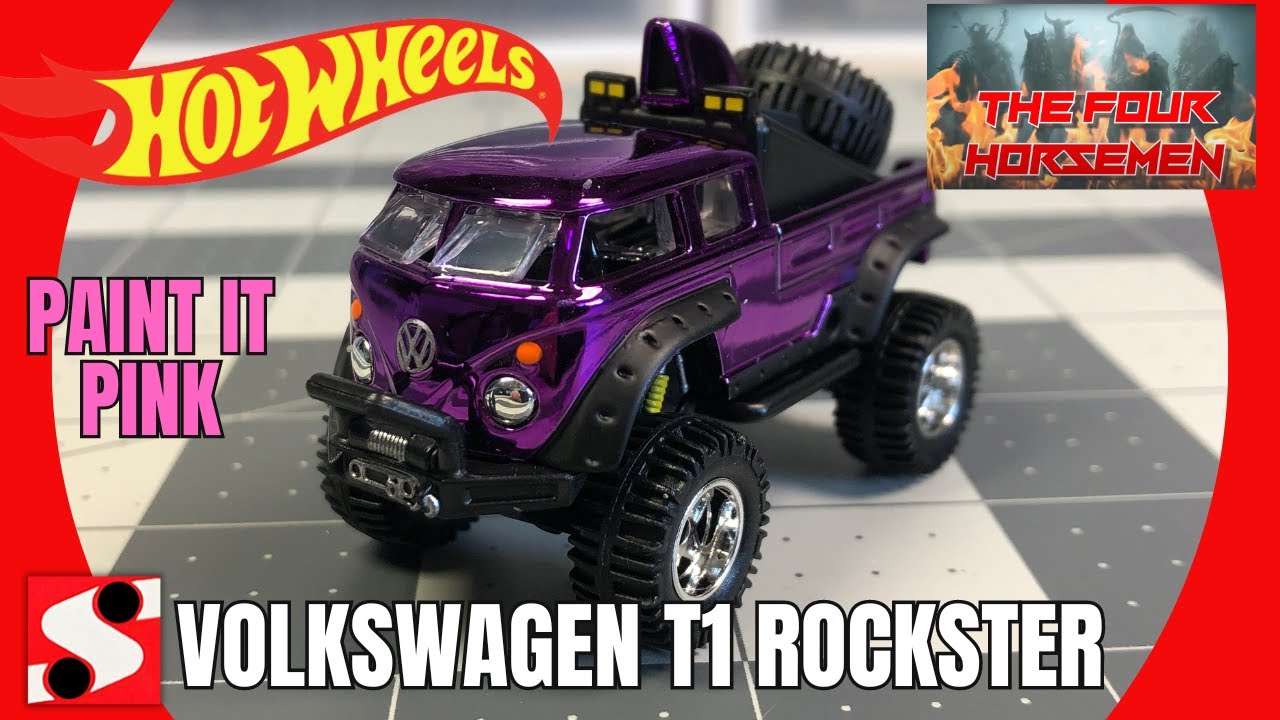 Hot Wheels VW T1 Rockster Paint it Pink for Breast Cancer Awareness - Four Horsemen Invitational