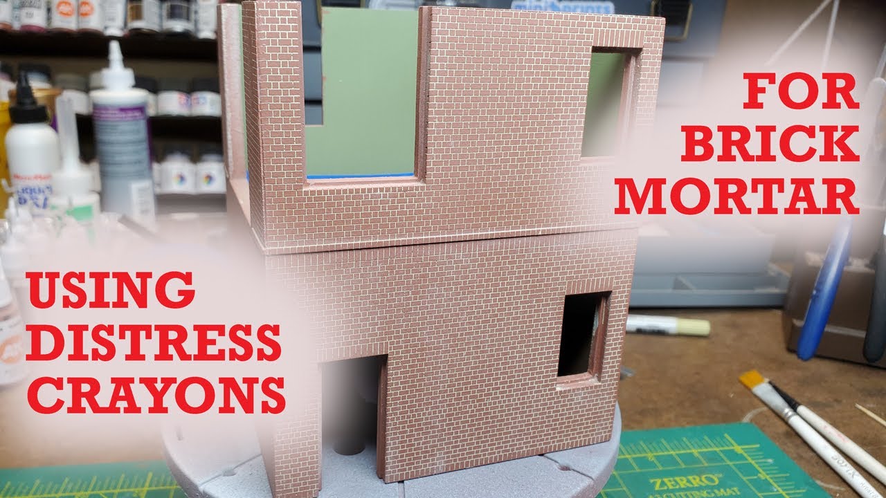 Distress Crayon-How To Fill Mortar Lines in a Brick Wall