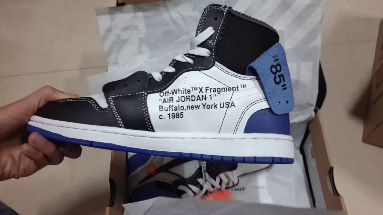 OFF-WHITE x Air Jordan 1 Black Blue AA3834-103