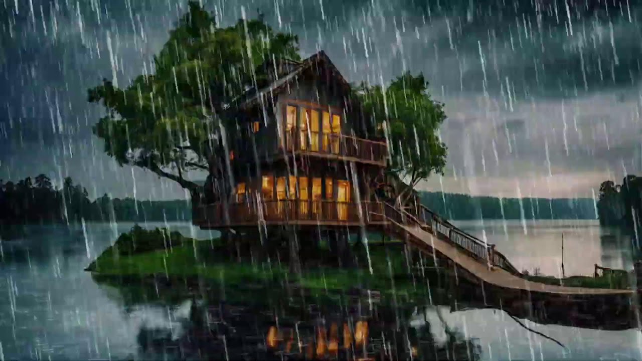 A Place to Heal Your Soul 🌲 Rainy Lake Cabin & Soft Piano to Stop Overthinking