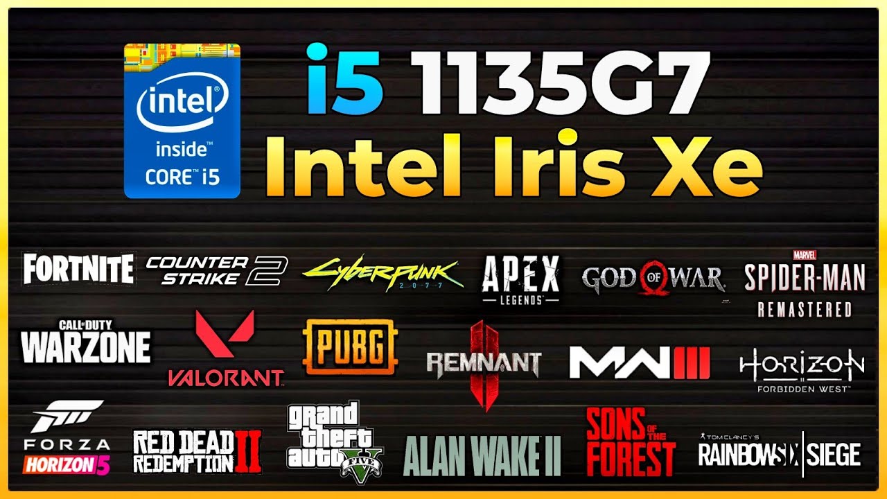 i5 1135G7 | Intel Iris Xe Graphics | 14 Games Tested in 2024