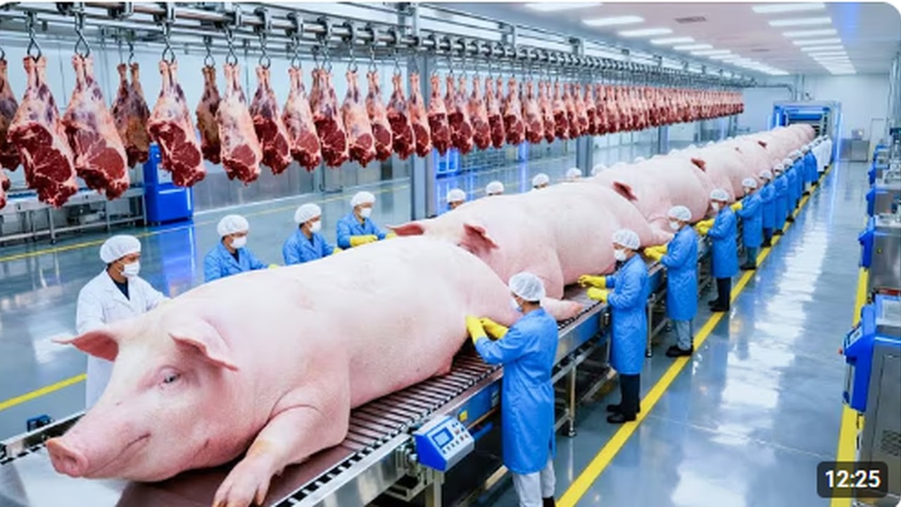 Inside the Massive Pork Processing Factory From Farm to Final Product Journey