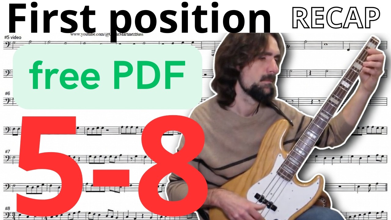 #5 to #8 RECAP (PDF) Bass Sight-Reading Exercise | Daily Practice (Bajo eléctrico)