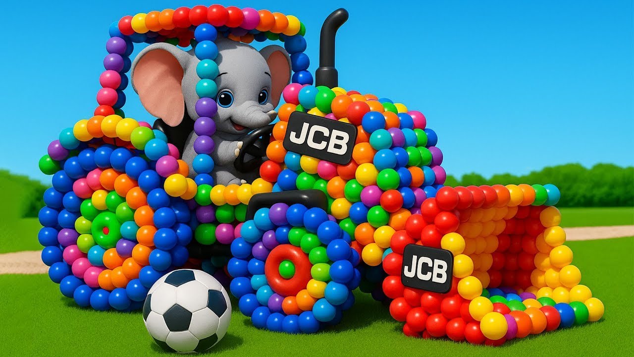 The mascot vibrato assistant JCB and Tractor placed on the football field is popular, co produced