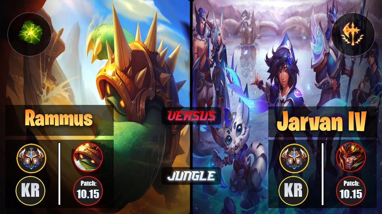 Challenger RAMMUS [Aftershock] (Jungle) VS  JARVAN IV - Challenger KR Patch 10.15