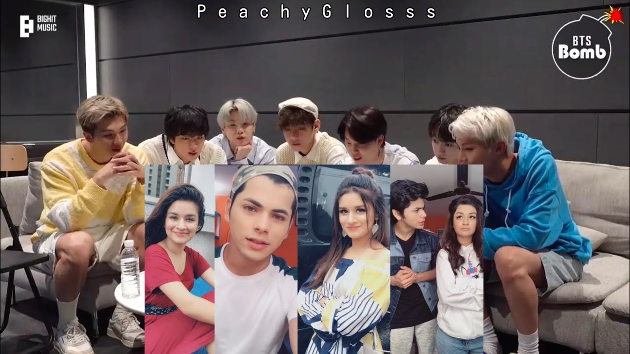 BTS Reaction to Siddhart and Avneet Tiktok | New reaction | PeachyGlosss