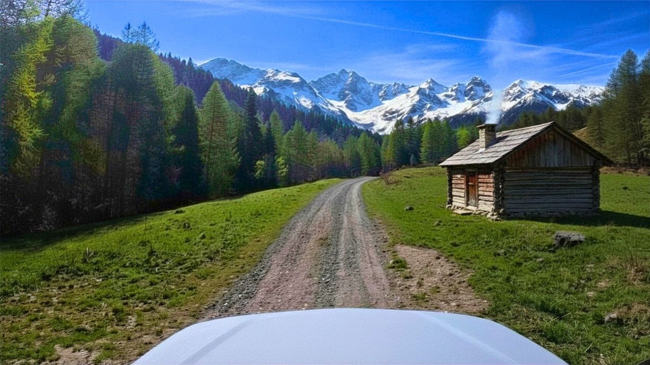ALPS OFF ROAD: Mountain Drive & Heavy RAIN Car Camping | Relaxing ASMR