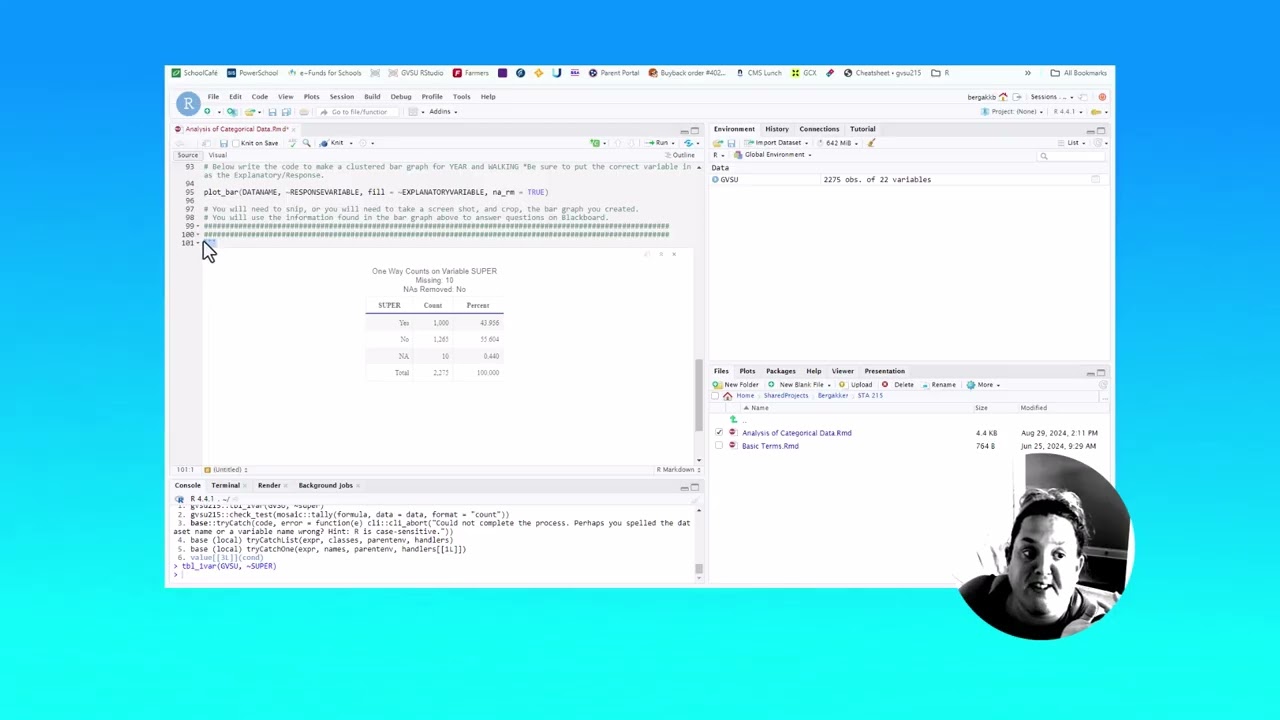 Analysis of Categorical Data, 215 R project