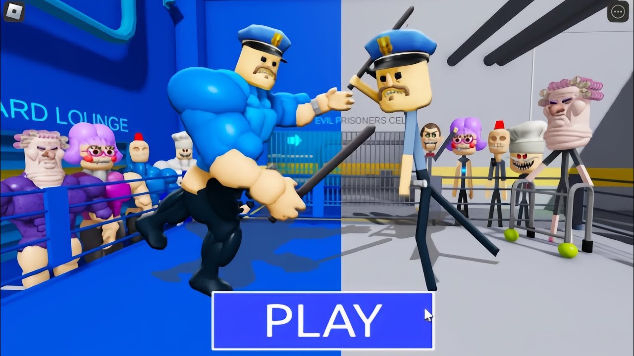 STRONG VS WEAK POLICE PRISON RUN! (Obby) 