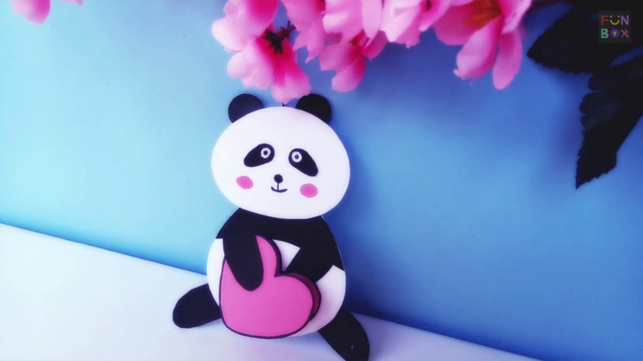 PANDA HEART CARD || Easy greeting card || New greeting card || DIY Love Greeting Card || Paper Craft