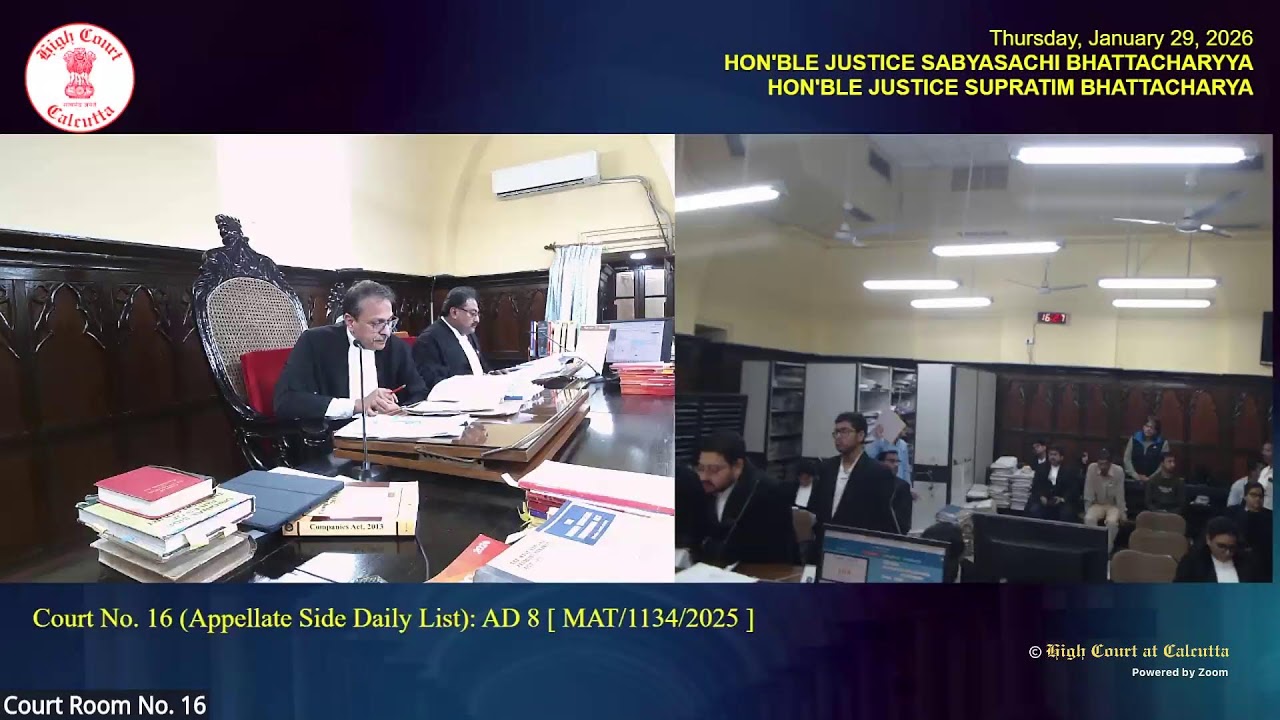 29 January 2026 | Court No. 16 | Live Streaming of the Court proceedings.