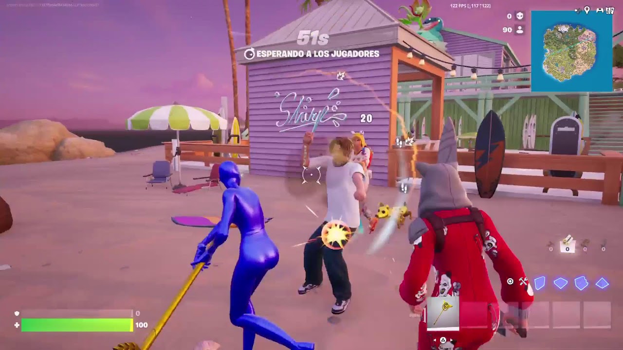 Jugando Fortnite