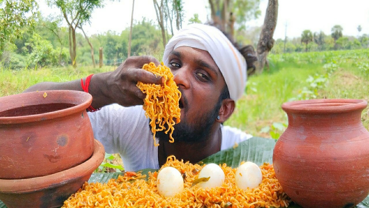 NOODLES EATING WITH EGG EATING VILLAGE | Noodles Eating Challenge | Eating Noodles