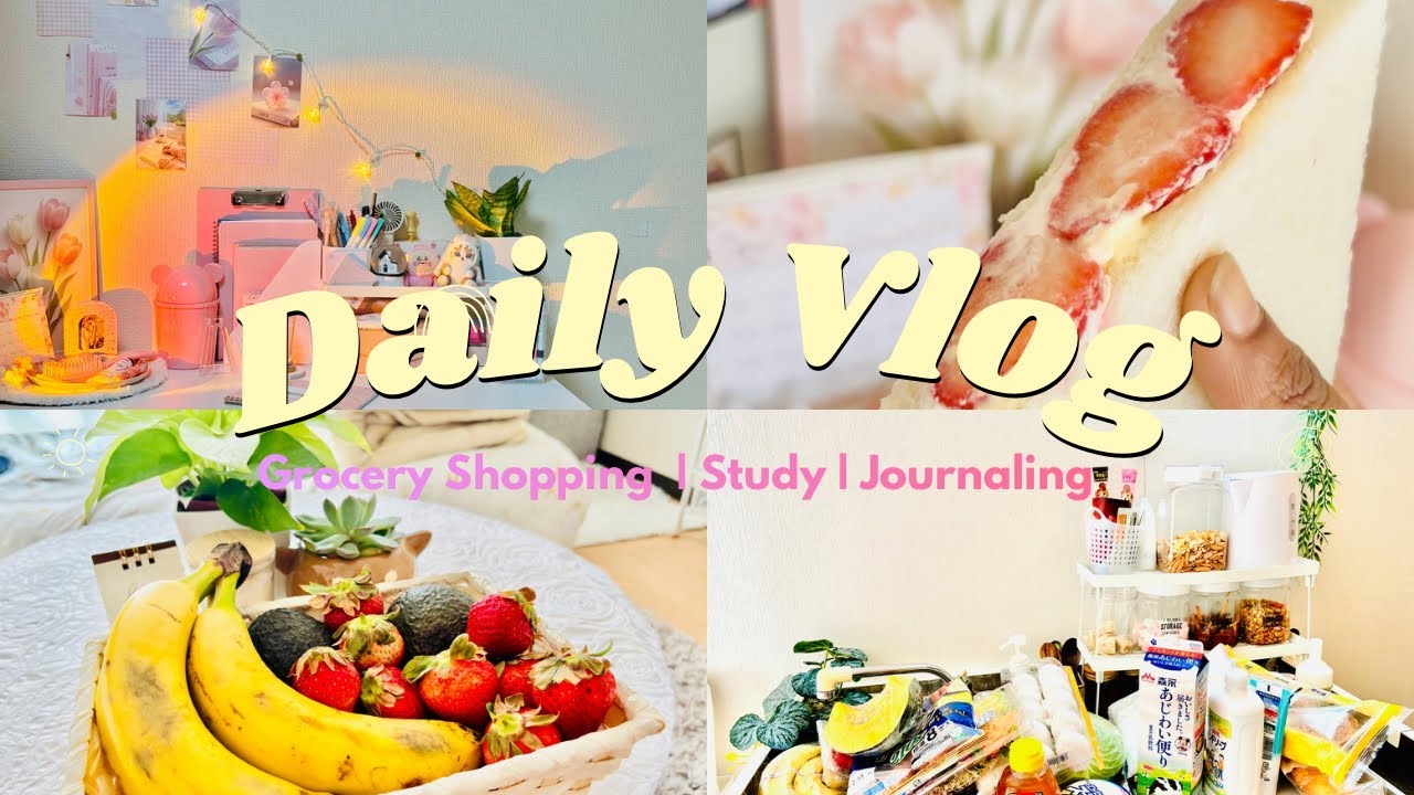 මගේ නිවාඩු දවස 🌿🤍 Grocery Shopping 🍓🥖| Study 📚 | Journaling 🧿🔮#calmvibes #aestheticvibes 