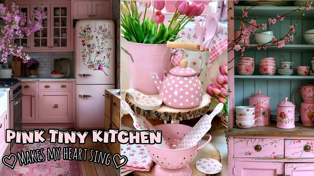 🌸🍒 SHABBY CHIC TINY PINK KITCHEN DECOR: Reinvent Space with Innovative Modern Pink Hue Design Ideas