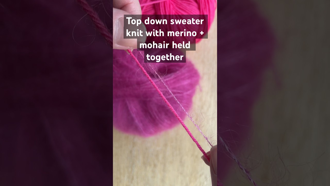 Start knitting a mohair sweater - top down knit in the round seamless #wip #knitters #crafting #pink