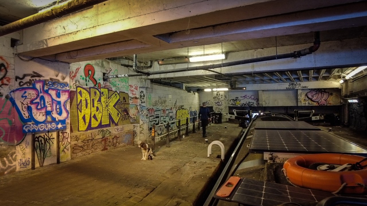 Taking our Canal Boat through Central Manchester