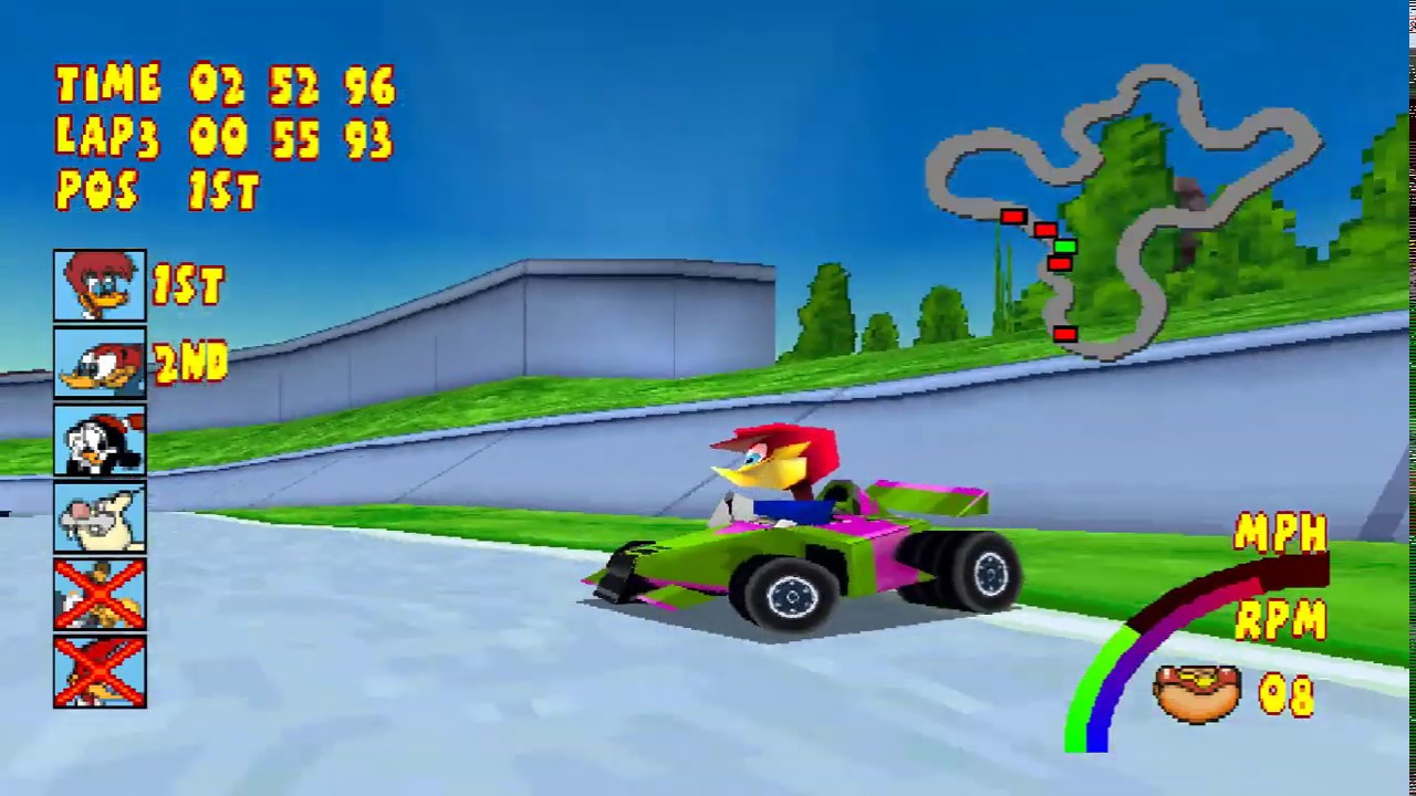 Woody Woodpecker Racing (PS1) - Unlock All Characters (CHAMPIONSHIP MODE)
