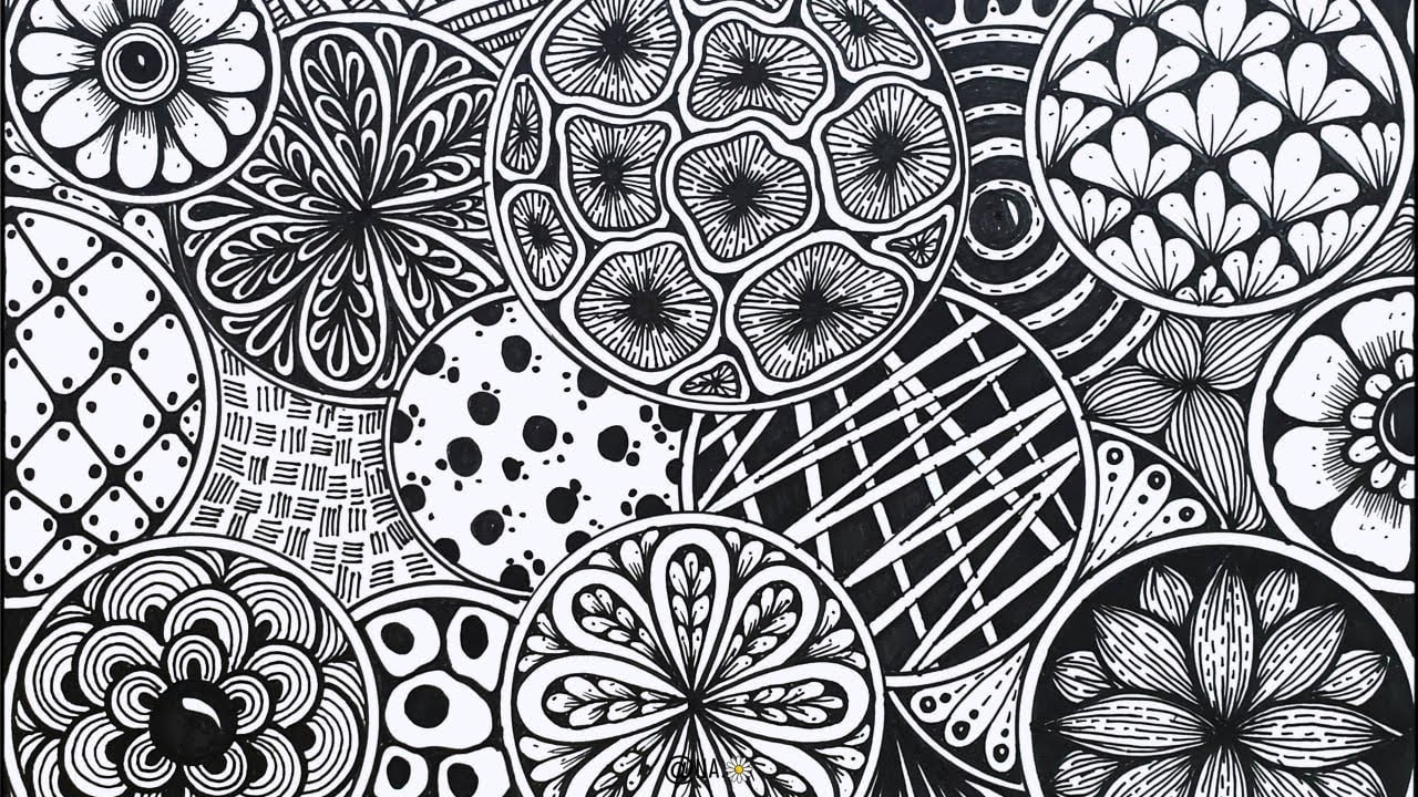 How To Draw Zentangle Patterns For Beginners || Doodle Patterns
