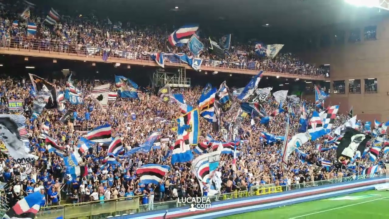 Sampdoria-Salernitata 2024/2025 Playout - La Sud che canta Io Amo di Fausto Leali