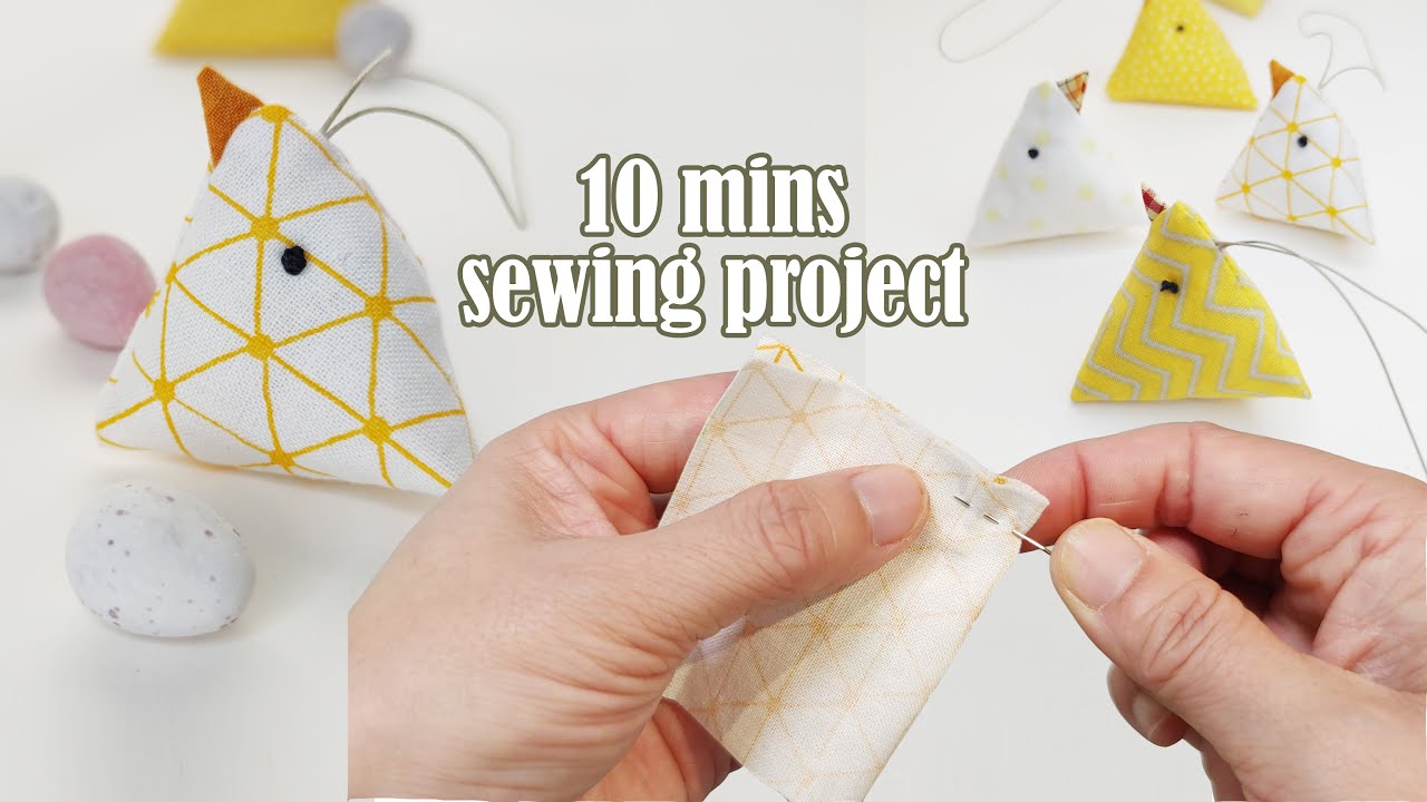 How to make these easy chicks. Under ten minutes hand sewing project with kids