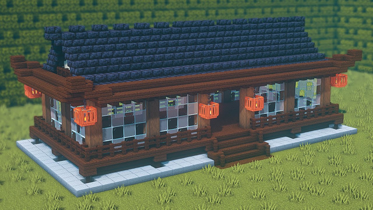 Minecraft: How To Build a Japanese House (Beautiful House) Tutorials [#33] | 마인크래프트 건축, 야생 기지