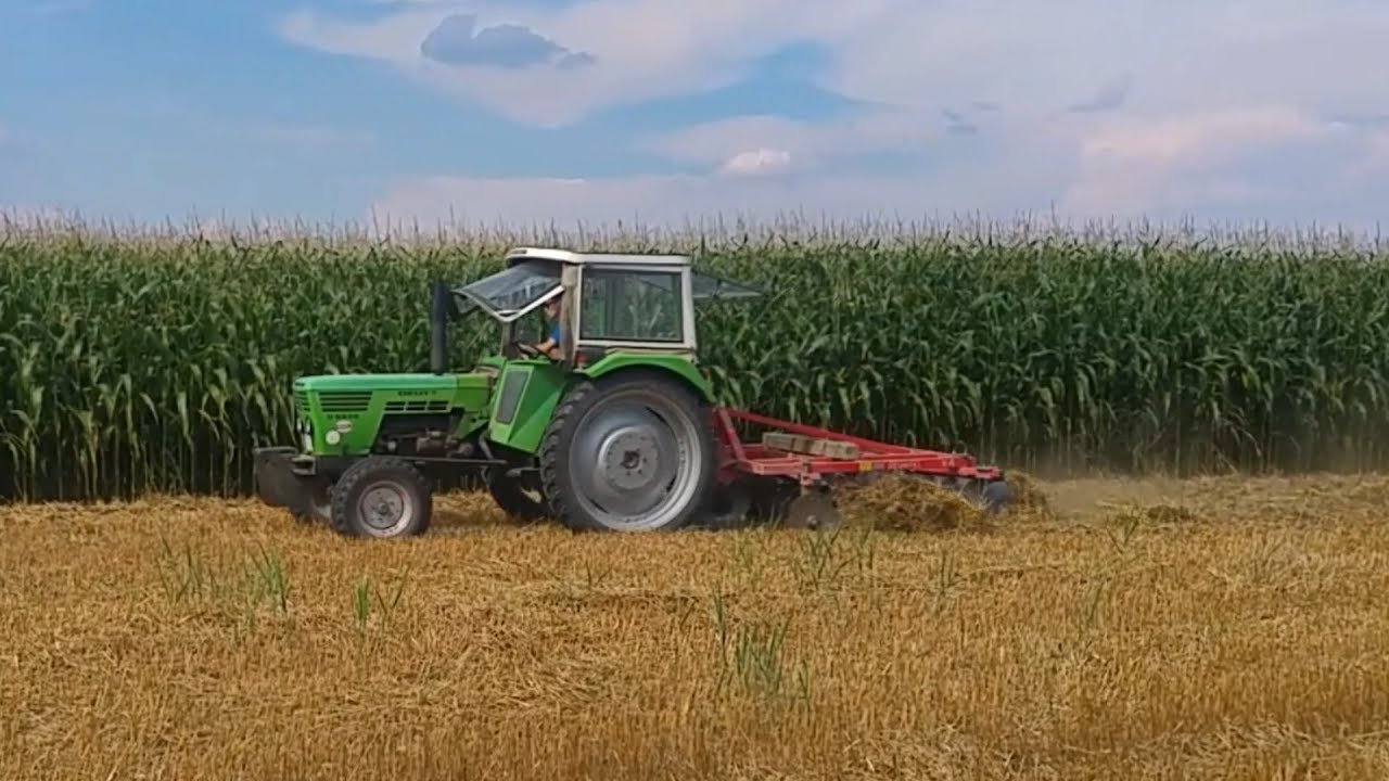 Deutz D6206 kämpft mit der Scheibenegge
