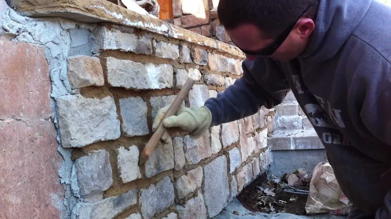 How to use a grout bag Grouting veneer stone Part 2