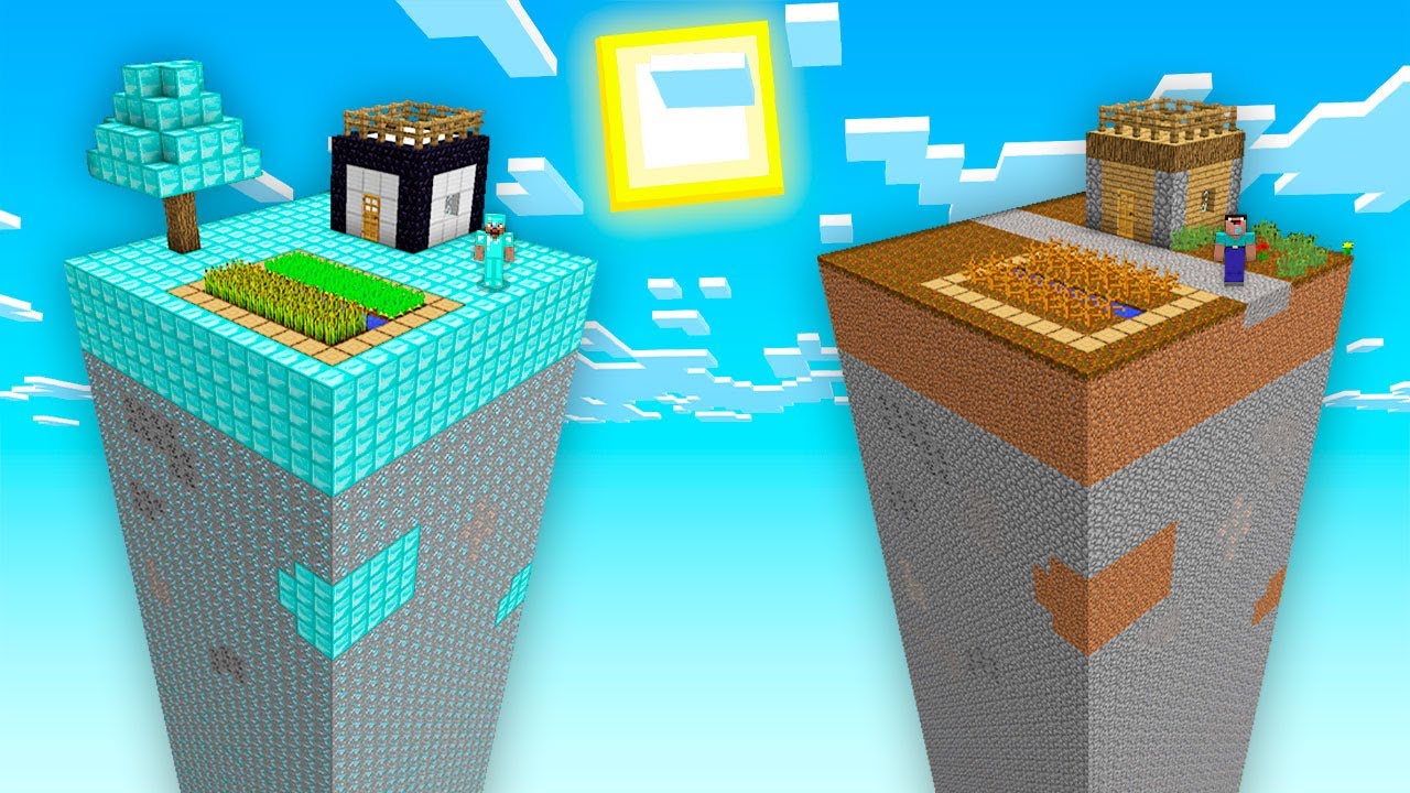 CHUNK NOOB VS CHUNK PRO SURVIVAL CHALLENGE! Minecraft NOOB vs PRO! 100% TROLLING SKYBLOCK ISLAND