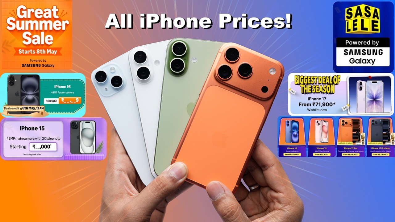 iPhones Big Price Drop 🔥Flipkart SASA LELE & Amazon Great Summer Sale | iPhone 17, 16, 15