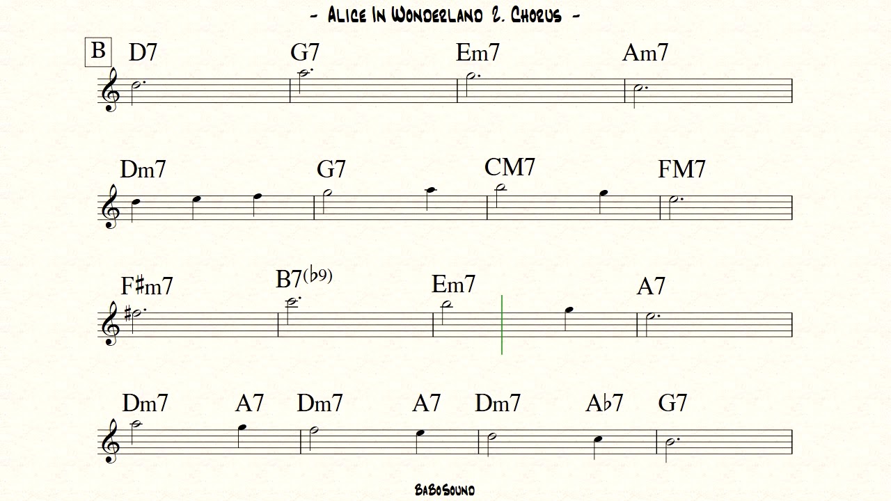 Alice In Wonderland Backing Track For Bass (BPM 120)