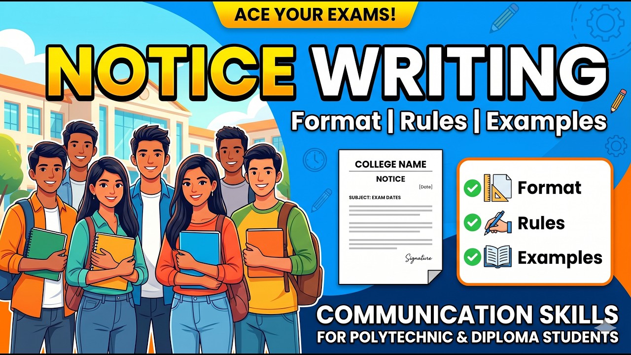 Notice Writing | Format, Rules & Examples | Communication Skills | Polytechnic & Diploma Students