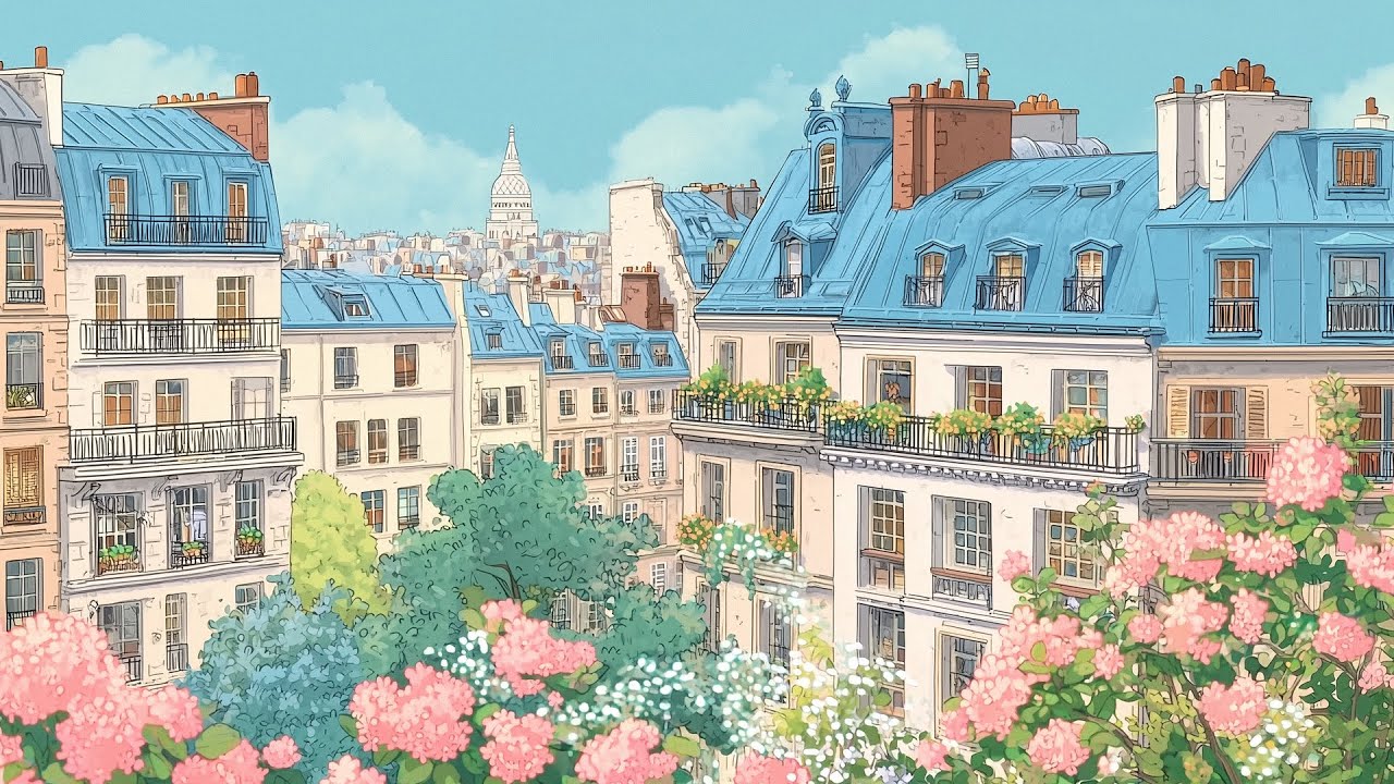 𝐏𝐀𝐑𝐈𝐒 𝐂𝐀𝐅𝐄́ 🗼  Gentle French Instrumentals for Relax & Focus | Guitar, Piano & Accordion