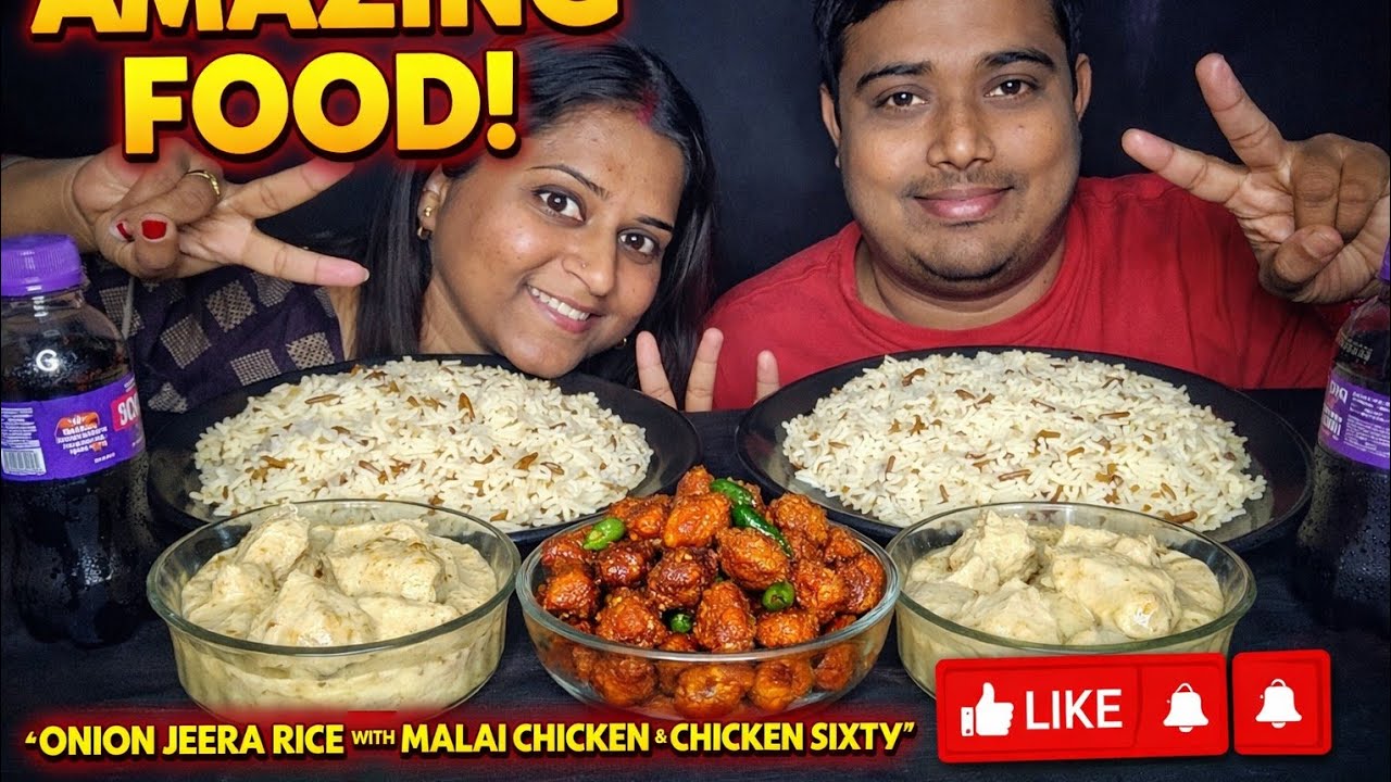 Eating jeera onion rice 🍚 malai chicken curry 🍛 chicken 65 cold drink 🍻 (@RaazRaniEntertainment)