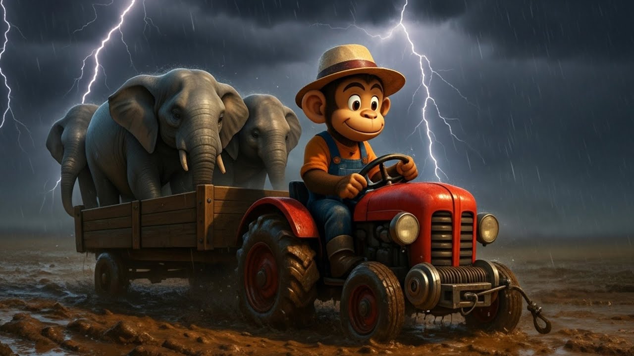 Monkey Farmer Harvests Corn & Rescues Elephant from Deep Ditch | Funny Monkey Farm 🐒🐘